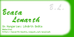 beata lenarth business card